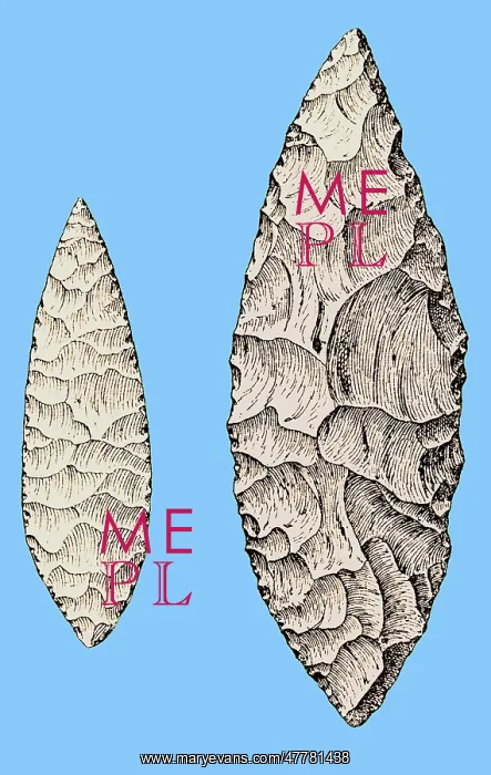 : Leaf-Shaped Flint Implements, Upper Paleolithic : Leaf-Shaped Flint Implements, Upper Paleolithic
