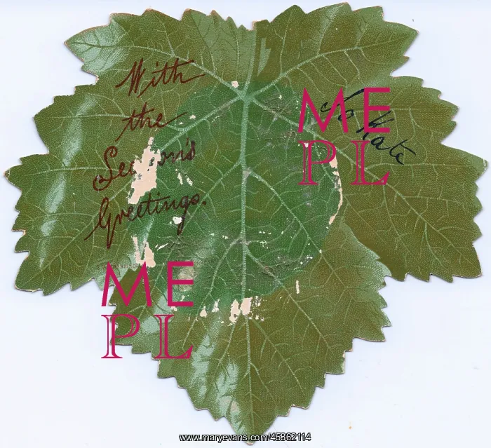 : Leaf-shaped reversible Christmas card : Leaf-shaped reversible Christmas card