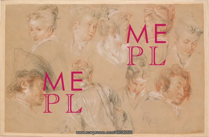 : Leaf study of nine heads : Leaf study of nine heads