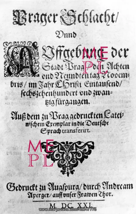 : Leaflet on the Battle of White Mountain, 1620 : Leaflet on the Battle of White Mountain, 1620