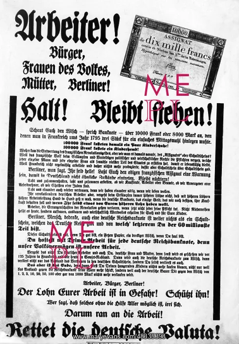 : Leaflet calls for work, Berlin, 1922 / 23 : Leaflet calls for work, Berlin, 1922 / 23