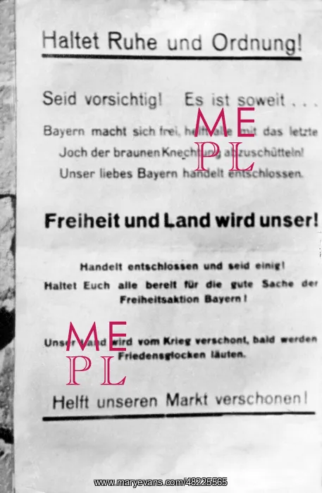 : Leaflet of the Freiheitsaktion Bayern (Freedom Action Ba : Leaflet of the Freiheitsaktion Bayern (Freedom Action Ba