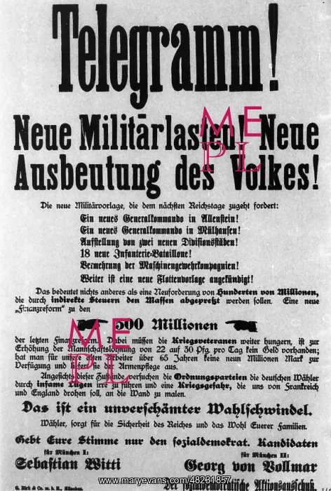 : Leaflet of the SPD for the Reichstag elections in 1912 : Leaflet of the SPD for the Reichstag elections in 1912