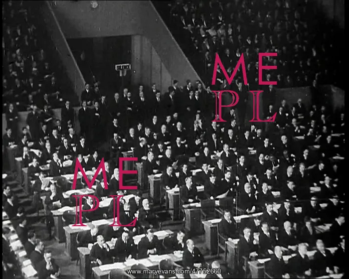 : League of Nations Delegate Listening to a Speech : League of Nations Delegate Listening to a Speech