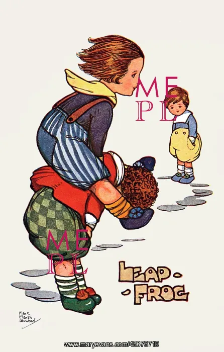: Leap Frog. Artist's interpretation of traditional children's games : Leap Frog. Artist's interpretation of traditional children's games
