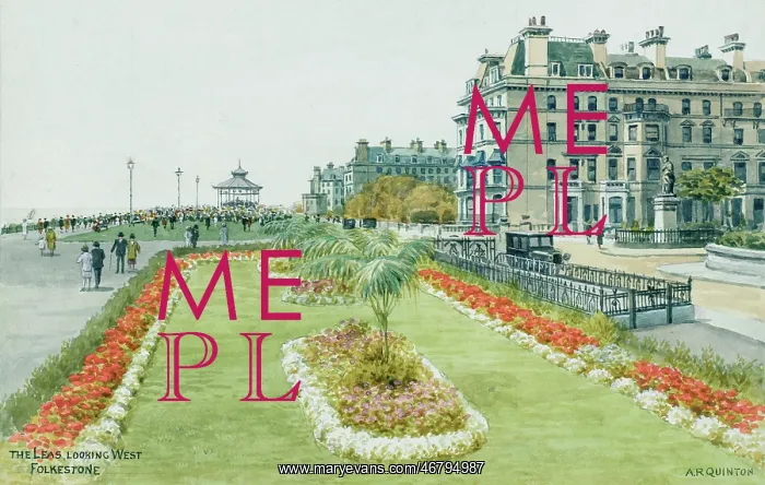 : The Leas, looking west, Folkestone, Kent : The Leas, looking west, Folkestone, Kent