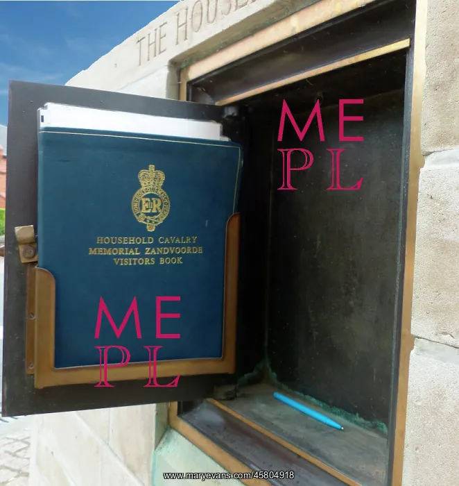 : Leather Visitors Book, Household Cavalry Memorial, Zandvoor : Leather Visitors Book, Household Cavalry Memorial, Zandvoor