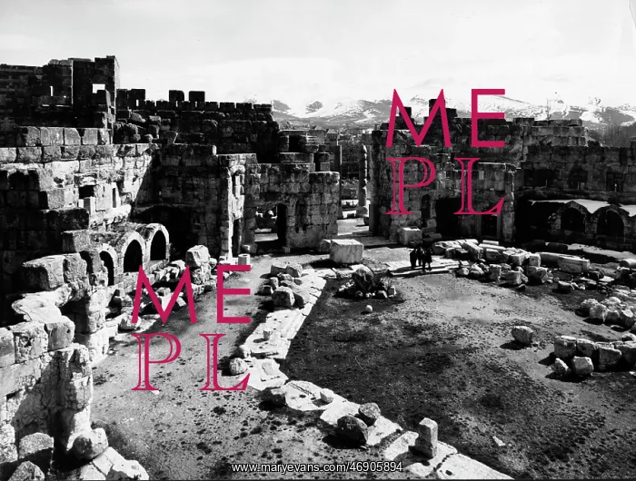 : Lebanon. Feb 10, 1955; Baalbeck, Lebanon; Veiw of the temples of Jupiter : Lebanon. Feb 10, 1955; Baalbeck, Lebanon; Veiw of the temples of Jupiter