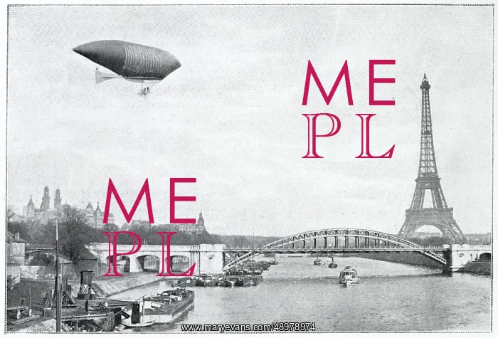 : Lebaudy airship floating past the Eiffel Tower : Lebaudy airship floating past the Eiffel Tower