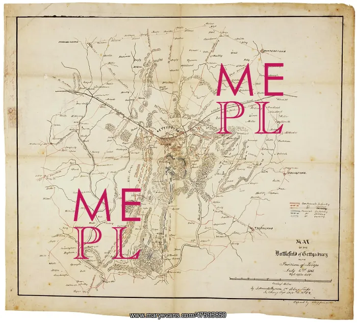 : Lee's Map of Gettysburg, 1863 : Lee's Map of Gettysburg, 1863