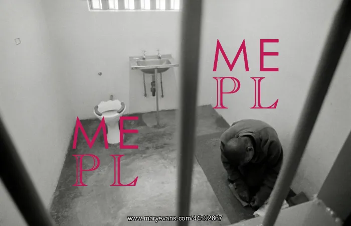 : Leeuwkop prisoner inside their cell with a blanket : Leeuwkop prisoner inside their cell with a blanket