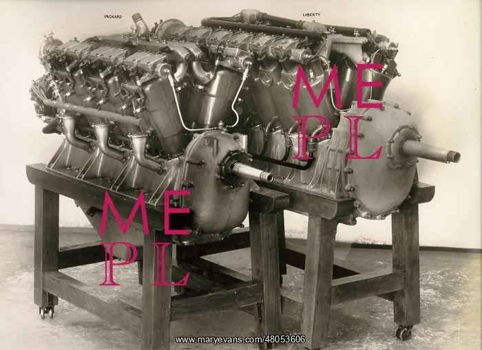 : From left: Packard and Liberty engines : From left: Packard and Liberty engines