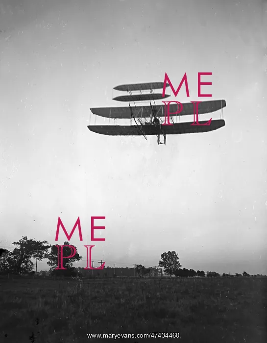 : Left front view of flight 46, Orville turning to the left, i : Left front view of flight 46, Orville turning to the left, i