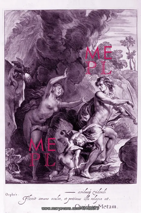 : Legend of Orpheus and Eurydice. Engraving from : Legend of Orpheus and Eurydice. Engraving from