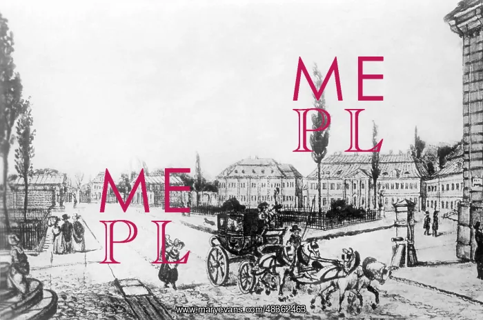 : Leipziger Platz in Berlin, around 1850 : Leipziger Platz in Berlin, around 1850