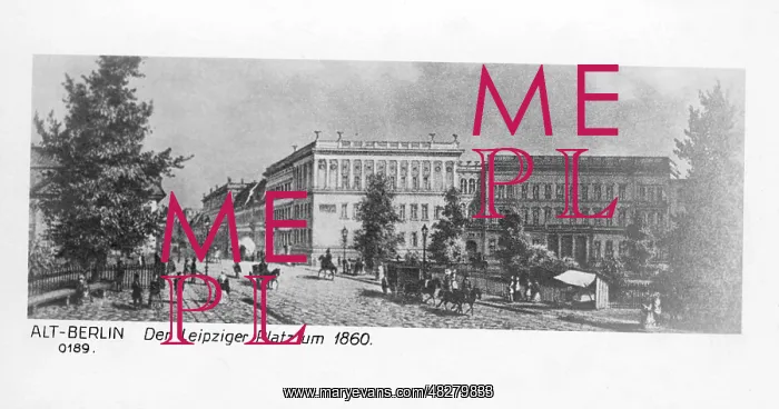 : Leipziger Platz in Berlin, around 1860 : Leipziger Platz in Berlin, around 1860
