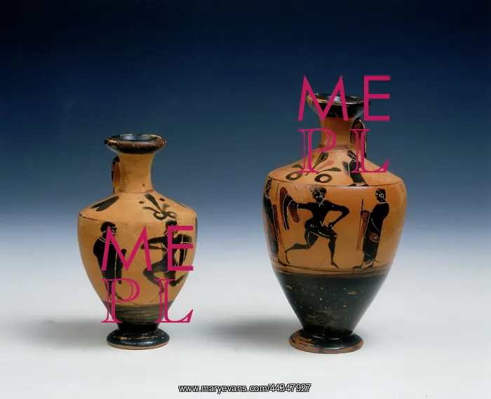 : Two lekythos decorated with warriors : Two lekythos decorated with warriors