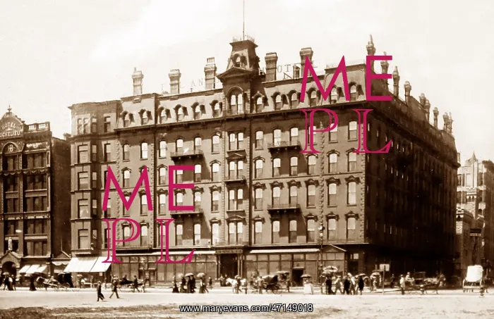 : Leland Hotel, Chicago - hand coloured when published - : Leland Hotel, Chicago - hand coloured when published -