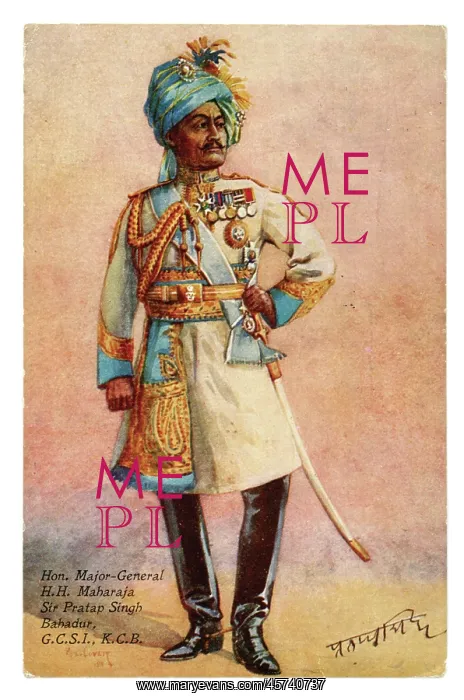: Full lemgth image of the Maharajah Sir Pratap Singh : Full lemgth image of the Maharajah Sir Pratap Singh