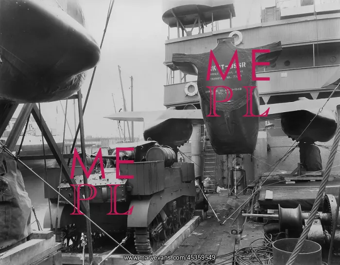 : Lend Lease shipment loaded onto a ship bound for : Lend Lease shipment loaded onto a ship bound for