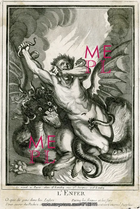 : L'ENFER A condemned soul writhes in agony as a demon carries him to eternal torment : L'ENFER A condemned soul writhes in agony as a demon carries him to eternal torment