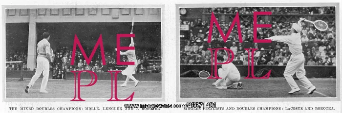 : Lenglen, Borotra and Lacoste playing doubles : Lenglen, Borotra and Lacoste playing doubles