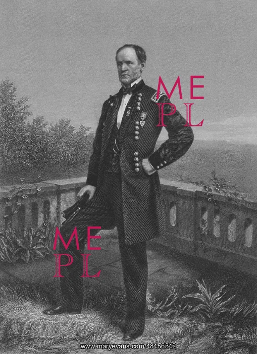 : Full length engraving of Union General William : Full length engraving of Union General William