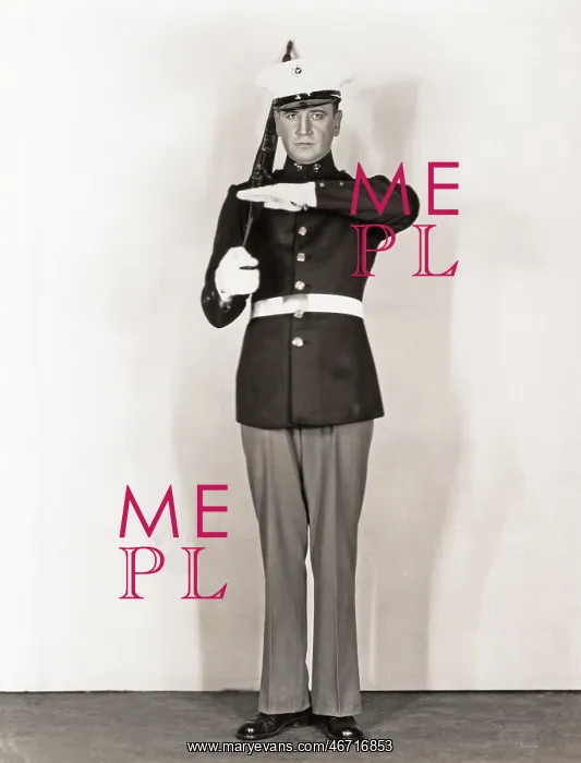  : Full length portrait of marine standing at attention