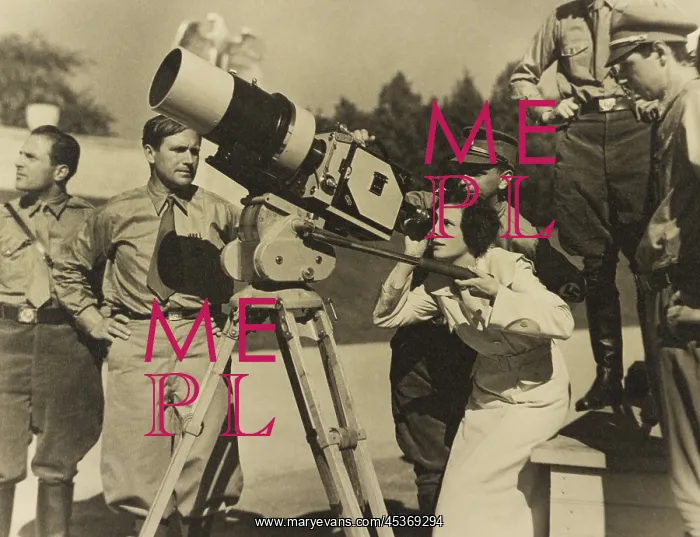  : Leni Riefenstahl looking through a large camera