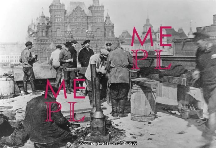 : Lenin's mausoleum, Construction, Red Square : Lenin's mausoleum, Construction, Red Square