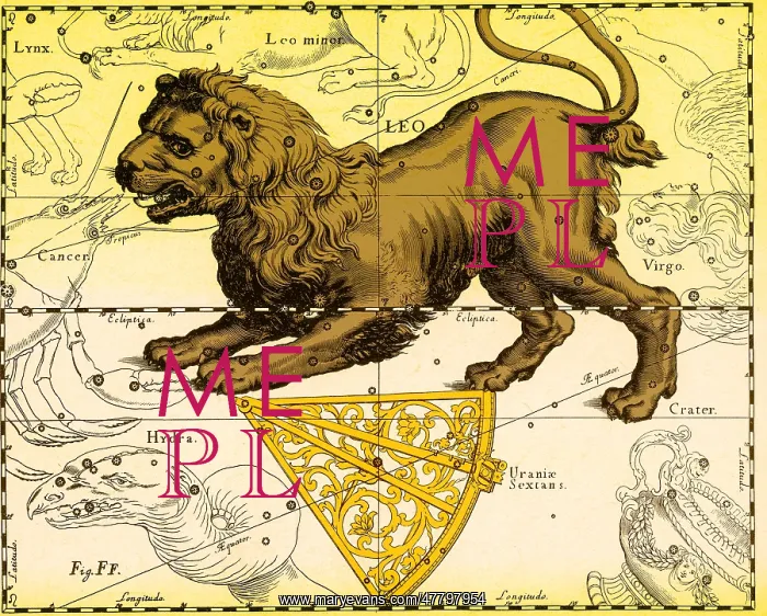 : Leo Constellation, Zodiac Sign, Hevelius : Leo Constellation, Zodiac Sign, Hevelius