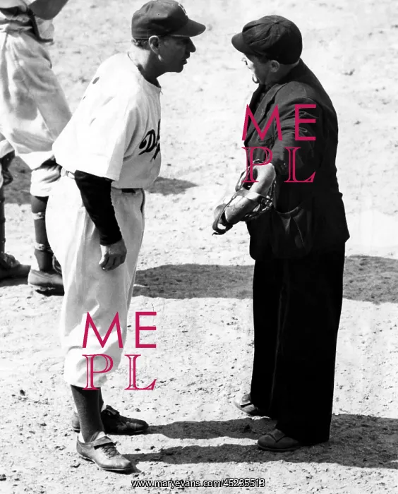 : Leo Durocher argues with an umpire at Ebbets ? : Leo Durocher argues with an umpire at Ebbets ?