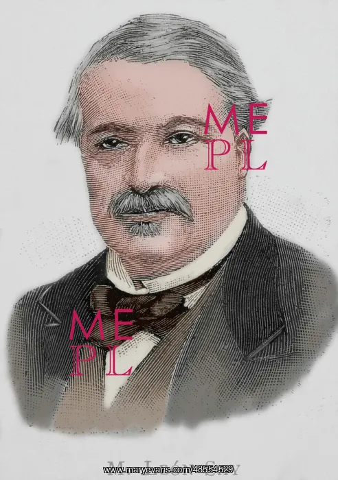 : Leon Say (1826-1896). Engraving. Colored : Leon Say (1826-1896). Engraving. Colored