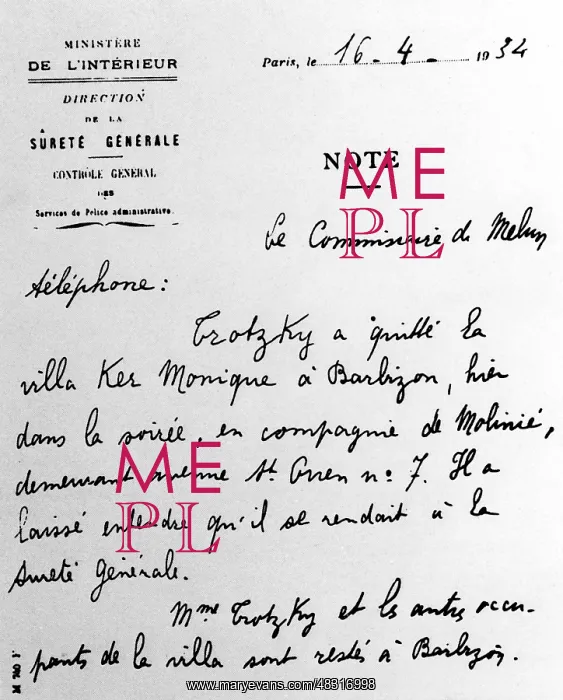 : Leon Trotsky in French exile, 1934 : Leon Trotsky in French exile, 1934