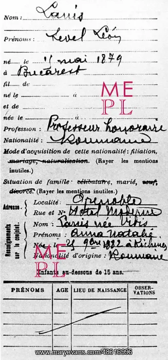 : Leon Trotsky's false identity card in France, 1933 / 34 : Leon Trotsky's false identity card in France, 1933 / 34