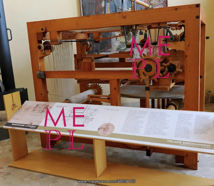 : Leonardo da Vinci, model of mechanical loom : Leonardo da Vinci, model of mechanical loom