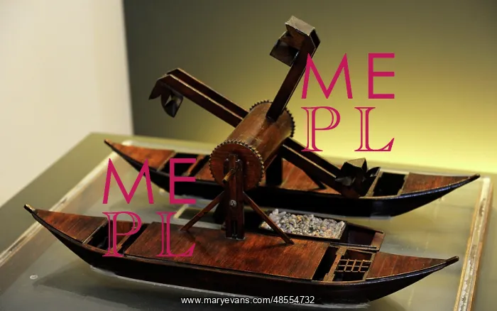 : Leonardo da Vinci, model of a mud dredger : Leonardo da Vinci, model of a mud dredger