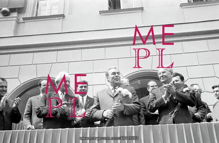 : Leonid Brezhnev on visit to Prague, 1971 : Leonid Brezhnev on visit to Prague, 1971
