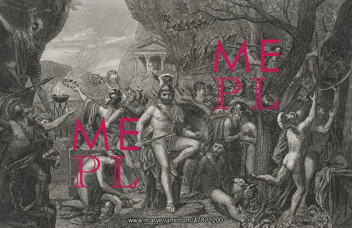 : Leonidas at Thermopylae. 19th-century : Leonidas at Thermopylae. 19th-century