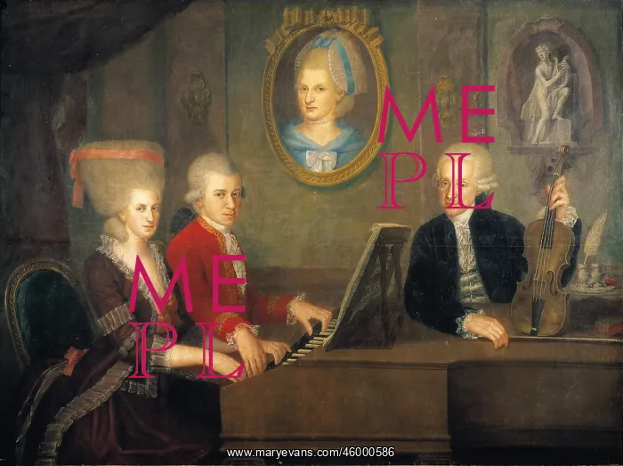 : Leopold Mozart with his children : Leopold Mozart with his children