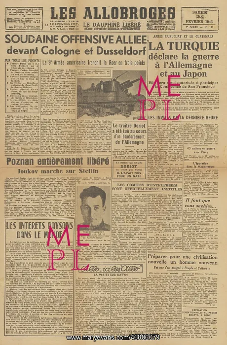 : Les Allobroges front page US forces drive on Cologne : Les Allobroges front page US forces drive on Cologne