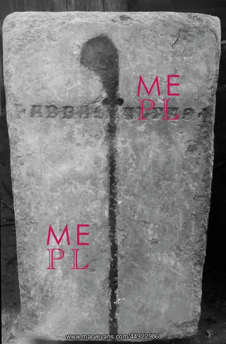 : Lesnes Abbey - Grave Slab of Abbas Elyas : Lesnes Abbey - Grave Slab of Abbas Elyas