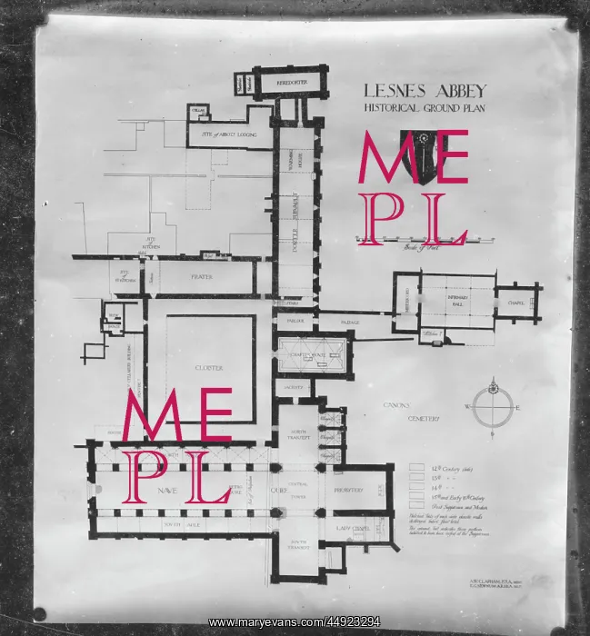 : Lesnes Abbey - Historical Ground Plan : Lesnes Abbey - Historical Ground Plan