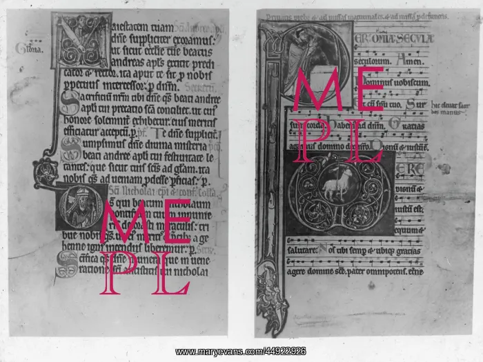 : Lesnes Abbey - Pages from Missal : Lesnes Abbey - Pages from Missal