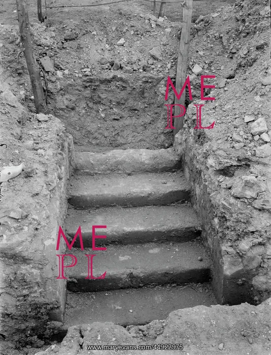 : Lesnes Abbey - Stairs in Warming House : Lesnes Abbey - Stairs in Warming House