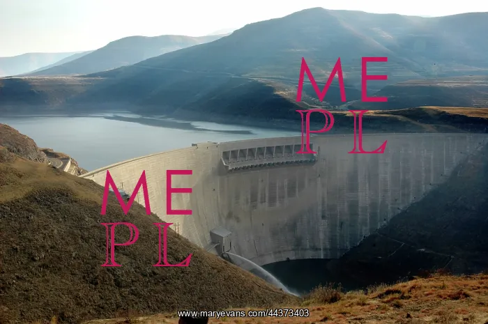 : Lesotho, Katze, 2004 Katze Dam wall. water, Graeme : Lesotho, Katze, 2004 Katze Dam wall. water, Graeme