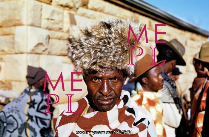 : Lesotho man in fur hat : Lesotho man in fur hat