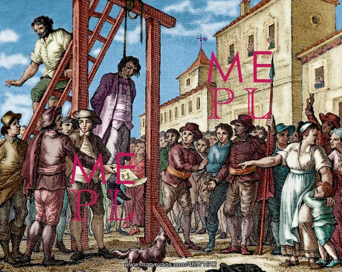 : Lesser Antilles. Grenada. Governor hanged. Engraving. Colore : Lesser Antilles. Grenada. Governor hanged. Engraving. Colore