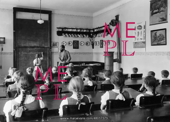 : Lesson in a village school, 1935 : Lesson in a village school, 1935