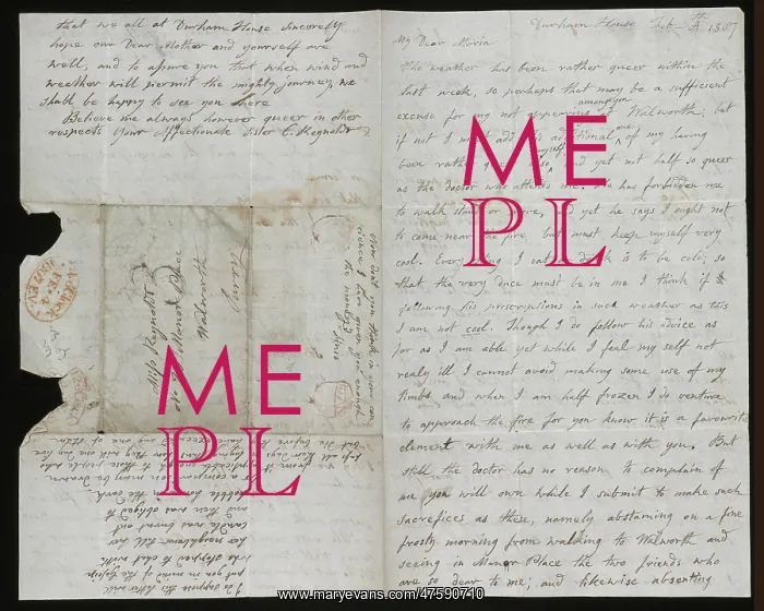 : Letter addressed to Maria Reynolds : Letter addressed to Maria Reynolds